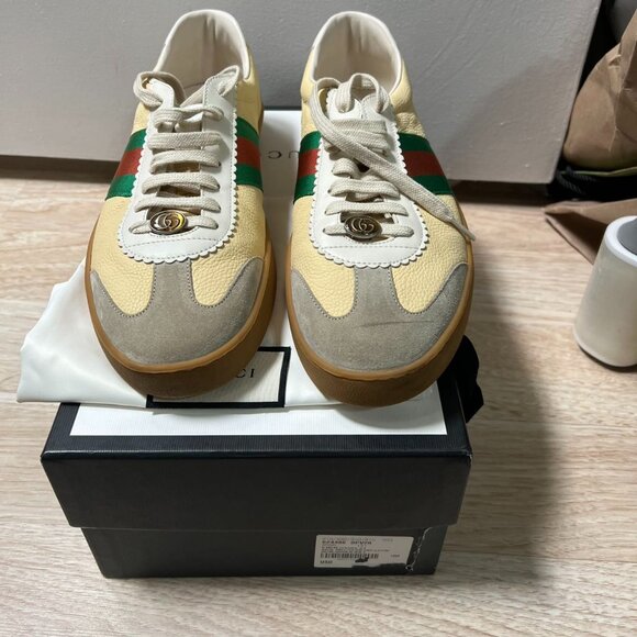 Gucci G74 Web Low 'Oatmeal' - Picture 1 of 8